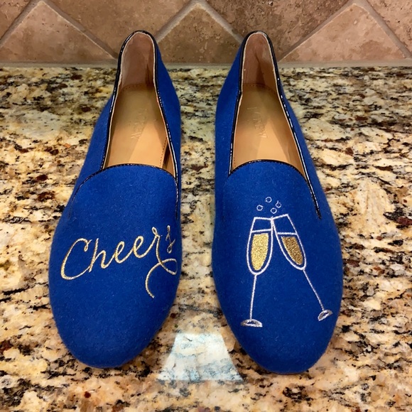 J. Crew Shoes - J. Crew Cheers Champagne Royal Blue Addie Loafers